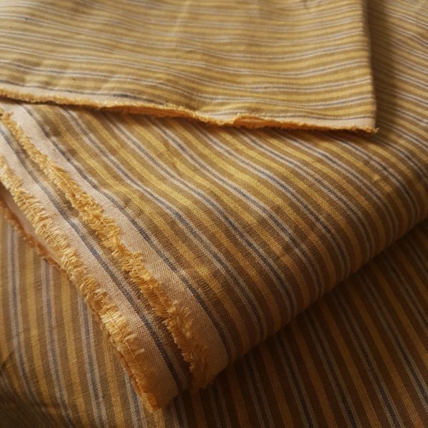 Plainweave linen yellow stripes