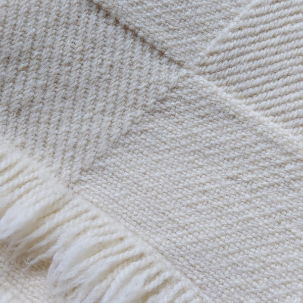 Blanket/throw block pattern natural white