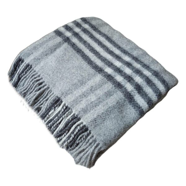 Blanket/throw hex check silver grey&dark grey