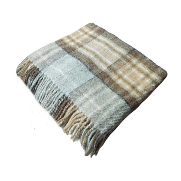 Blanket/throw tartan grey&cream&brown