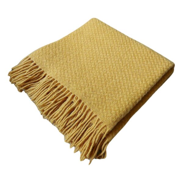 Blanket/throw wafer ochre yellow