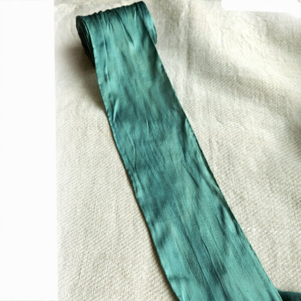 Crêpe Satin ribbon indigo-green melange