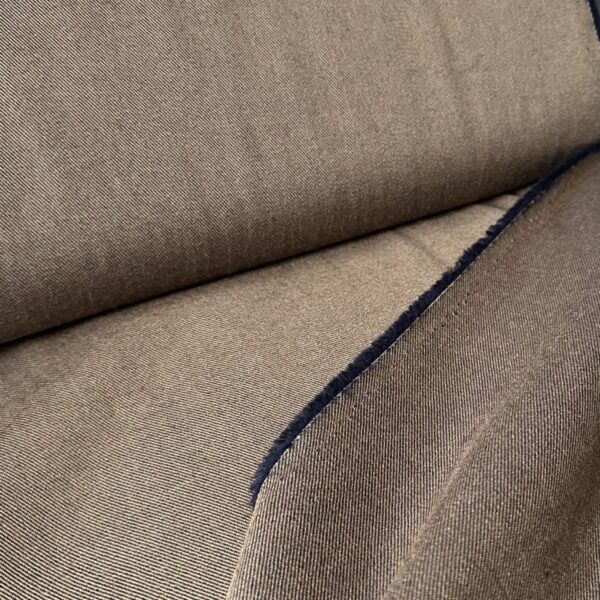Diagonal twill wool brown&blue
