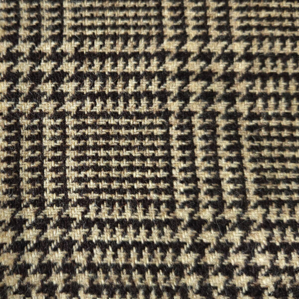 Diagonal twill wool brown&light-brown check-pattern