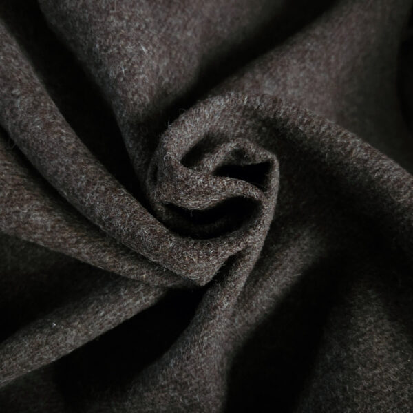 Diagonal twill wool felted dark-greyish-brown