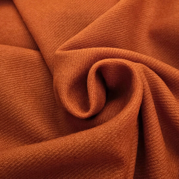 Diagonal twill wool pumpkin orange