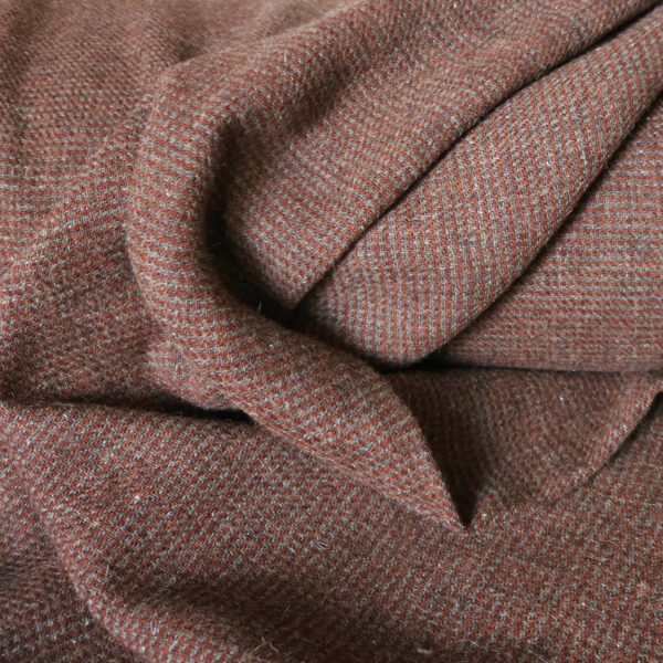 Diagonal twill wool red-brown&grey