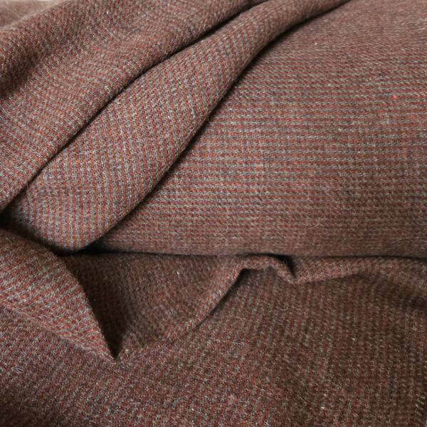 Diagonal twill wool red-brown&grey