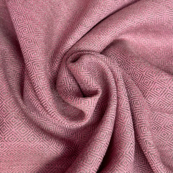 Diamond twill wool pink&grey
