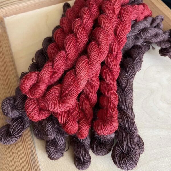 Fine yarn wool hank red