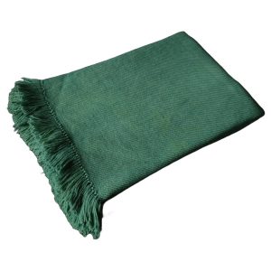 Handwoven blanket/mantle diagonal-twill merino-wool green