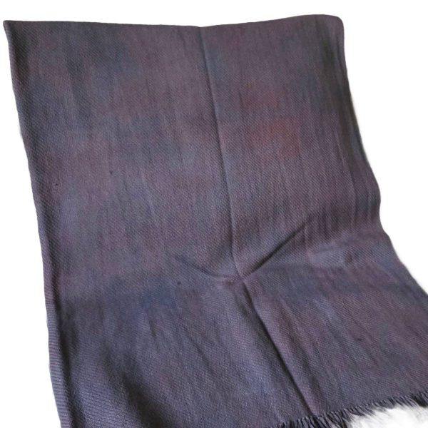 Handwoven blanket/mantle diagonal-twill merino-wool purple