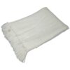Handwoven blanket/mantle plainweave merino-wool white