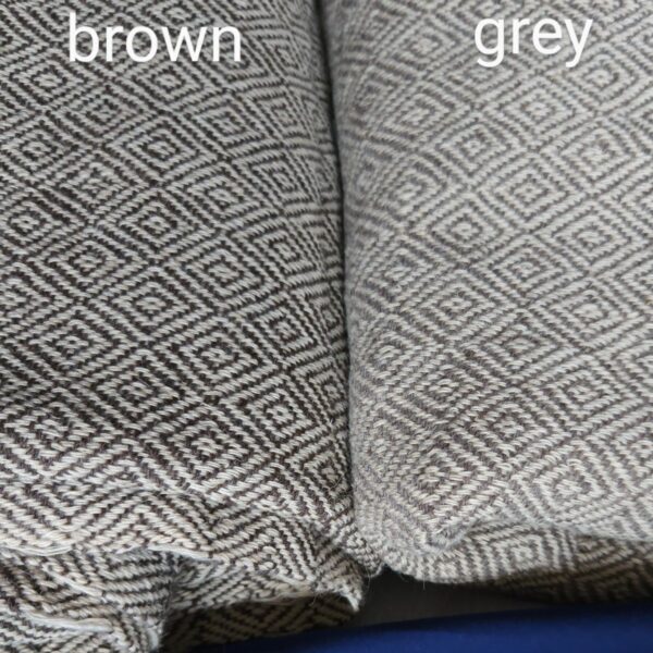 Handwoven blanket/throw diamond twill natural-white&brown