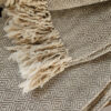 Handwoven blanket/mantle diamond twill natural-white&grey