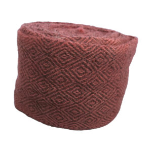 Handwoven leg-wrap diamond-twill-wool bicolor faded-red