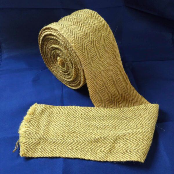 Handwoven leg-wrap herringbone-twill-wool bicolor yellow