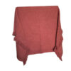 Handwoven throw/mantle diagonal-twill merino-wool dark-salmon-pink