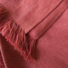 Handwoven throw/mantle diagonal-twill merino-wool dark-salmon-pink
