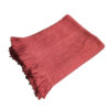 Handwoven throw/mantle diagonal-twill merino-wool dark-salmon-pink