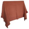 Handwoven throw/mantle diagonal-twill merino-wool salmon-orange