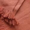 Handwoven throw/mantle diagonal-twill merino-wool salmon-orange