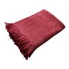 Handwoven throw/mantle plainweave merino-wool soft-red