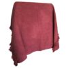 Handwoven throw/mantle plainweave merino-wool soft-red