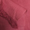 Handwoven throw/mantle plainweave merino-wool soft-red