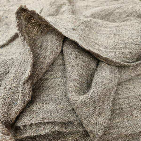 Handwoven wool plainweave natural-grey-brown 278g