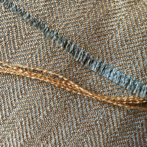 Herringbone twill wool grey&beige