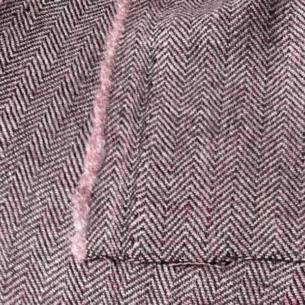 Herringbone twill wool pink&black