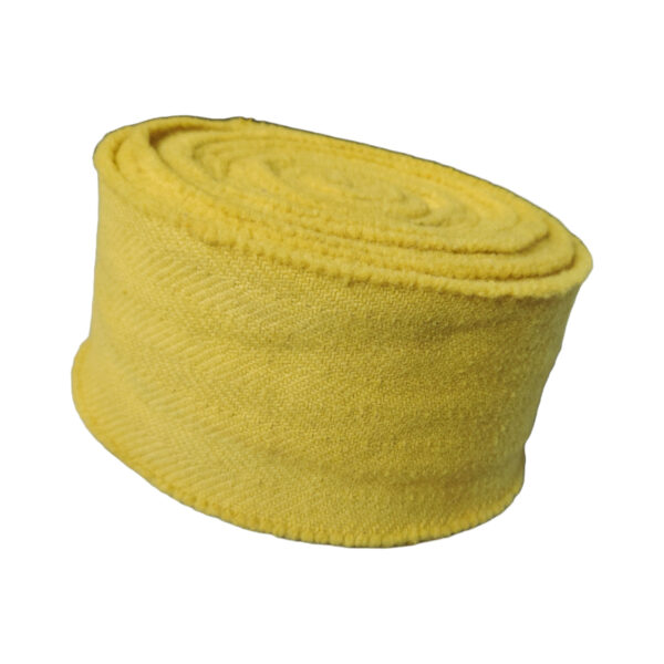 Leg wrap herringbone-twill wool bright-yellow