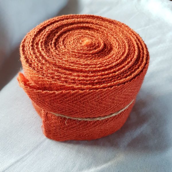 Leg wrap herringbone wool light-brick-orange