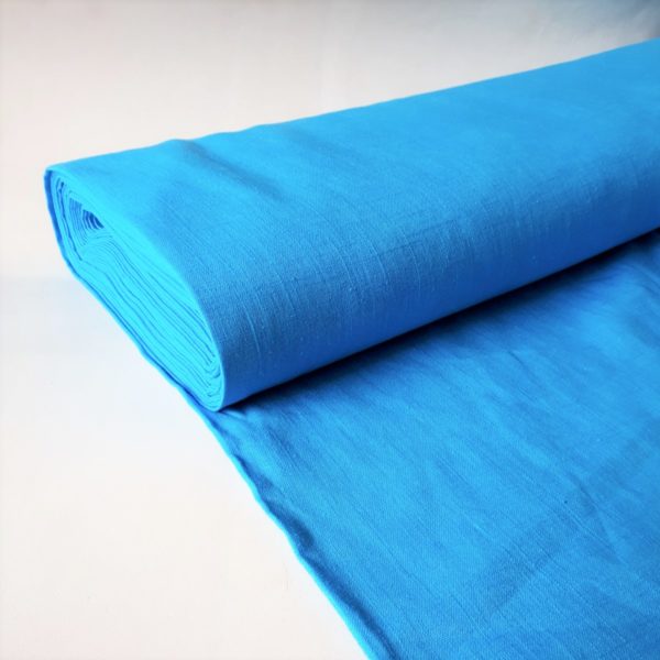 Plainweave linen aqua blue
