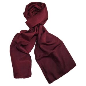 Shawl silk burgundy red 45x180