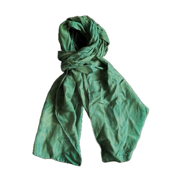 Shawl silk green 45x180