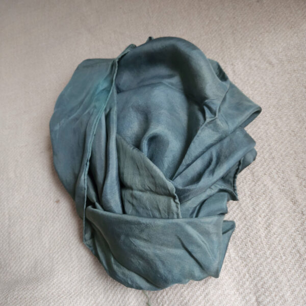 Shawl silk light-petrol green 45x180