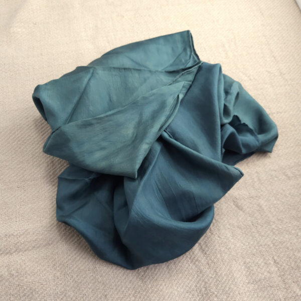 Shawl silk petrol green 45x180