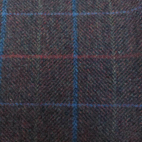 Diagonal twill wool brown checkered