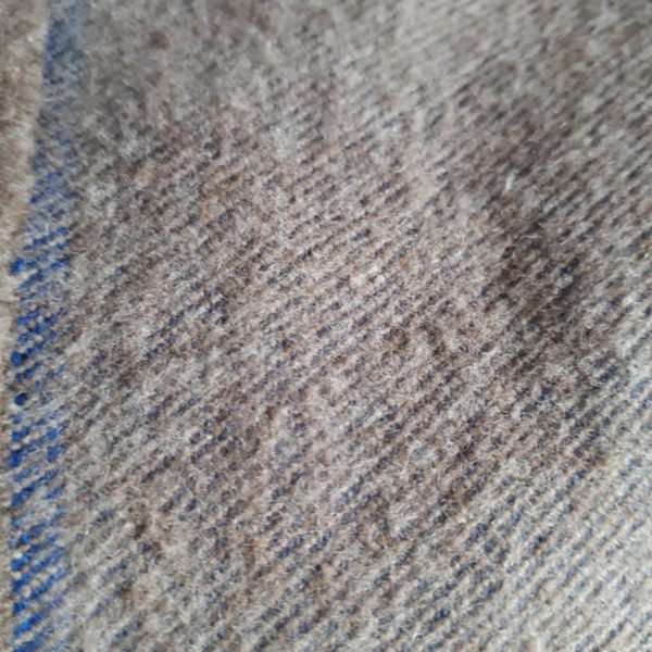 Diagonal twill wool khakibrown&blue