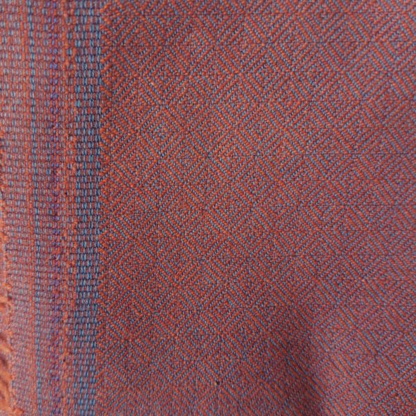 Diamond twill wool blue&orange