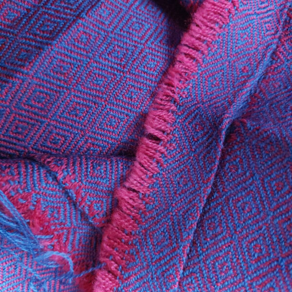 Diamond twill wool red&blue