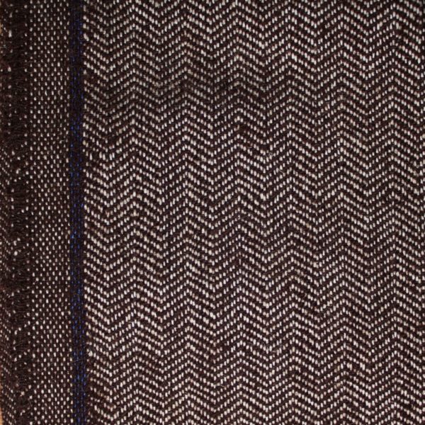 Herringbone wool dark-brown & creme