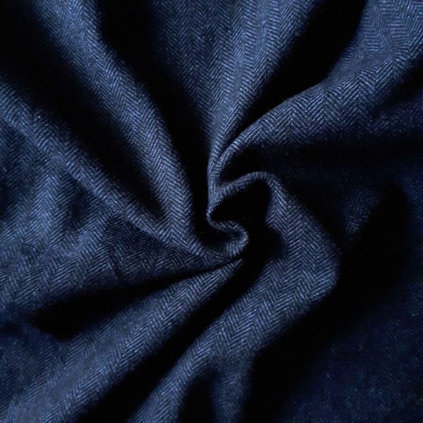 Herringbone twill wool dark blue