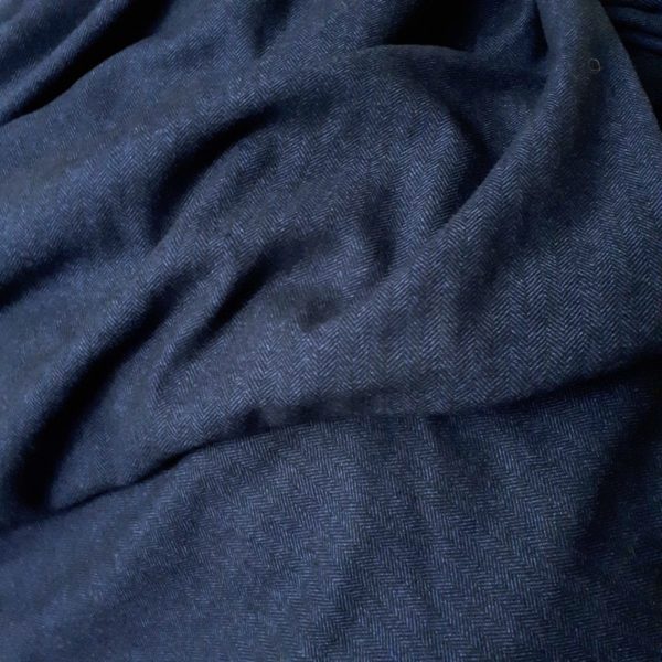 Herringbone twill wool dark blue