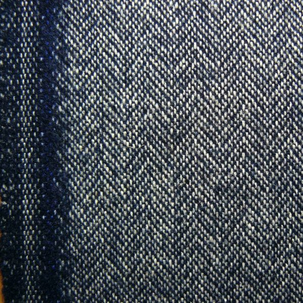 Herringbone twill wool dark-blue & creme