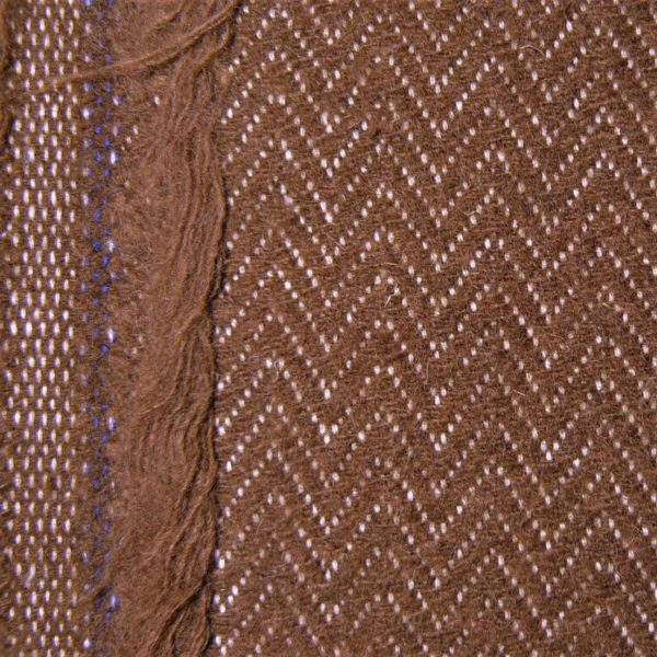 Herringbone twill wool brown&creme