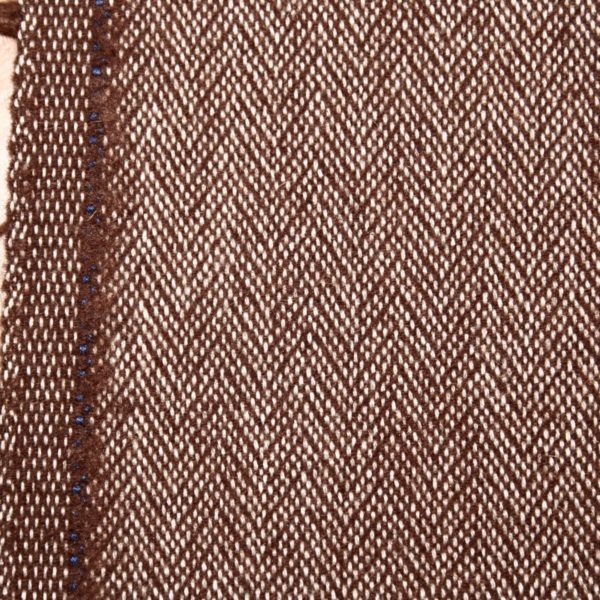Herringbone twill wool brown&creme