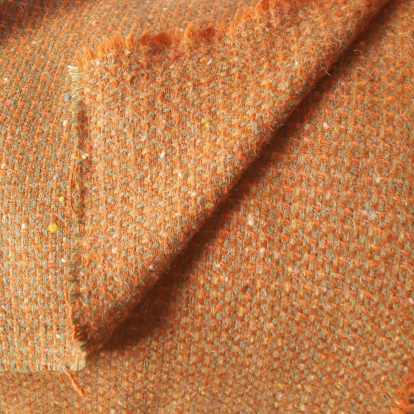 Plainweave wool orange & green